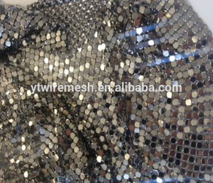 Fashion Brass/Aluminum Alloy Metallic Colth Sequin Fabric Metal Mesh For decorating