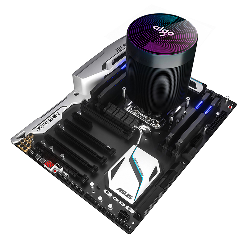 Aigo CPU Cooler aura sync 5 Pure Copper Heat-pipes freeze Tower Cooling System CPU Cooling 4pin pwm led rgb Fan Radiator AMD AM4