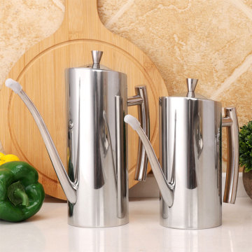 0.5-1L Olive Oil Dispenser 304 Stainless Steel Vinegar Bottle Sauce Kitchen Storage Tools Drip-Free Spout Long Mouth