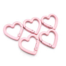 Colored Zinc Alloy Heart Shape Carabiner Clips