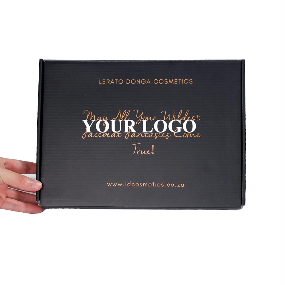 Custom Black Corrugated paper shipping mailer boxes Printed logo Packaging Clothes underwear polo shirt Hair Box