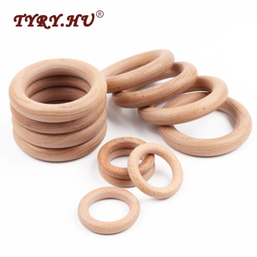 TYRY.HU 20pcs 40mm/70mm Beech Wooden Baby Teething Rings Baby Teethers DIY Baby Teething Toys Baby Rattle Accessories BPA Free