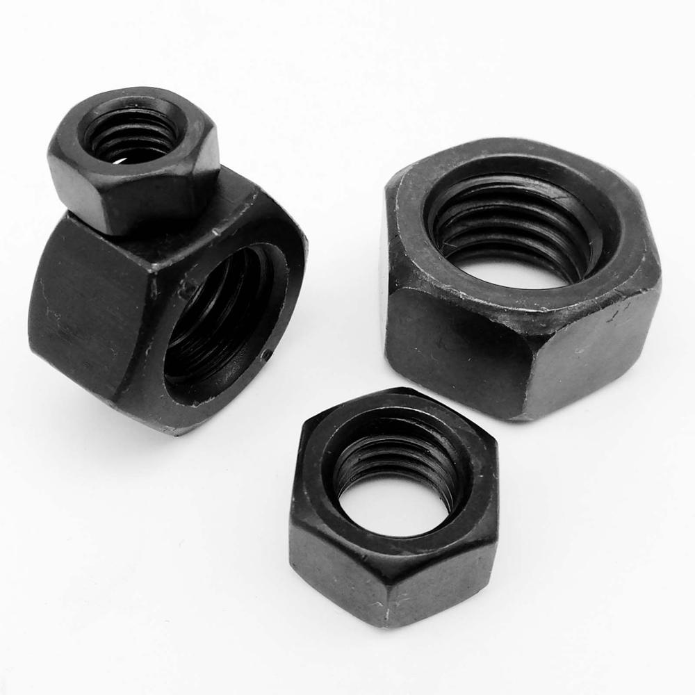 M1.4 M1.6 M2 M2.5 M3 M4 M5 M6 M8 M10 M12 M14 M16 M18 M20 M22 M24 DIN934 Black Grade 8.8 steel Metric Thread Hex Nut Hexagon Nut