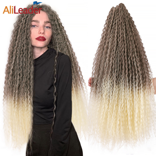 Sintético Afro Kinky Curly Crochet Crochet Extensiones de cabello 28 pulgadas Suave Largo Pelo Sintético Onda Sintética Cabello