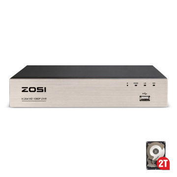 ZOSI 1080P 2.0MP 8CH High Definition Hybrid 4-in-1 HD TVI CCTV DVR H.264 HDMI Network P2P Free Mobile App for Security System