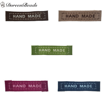 DoreenBeads Terylene Woven Printed Garment Tags Labels DIY Hand Made,5.7x1cm, 200 PCs
