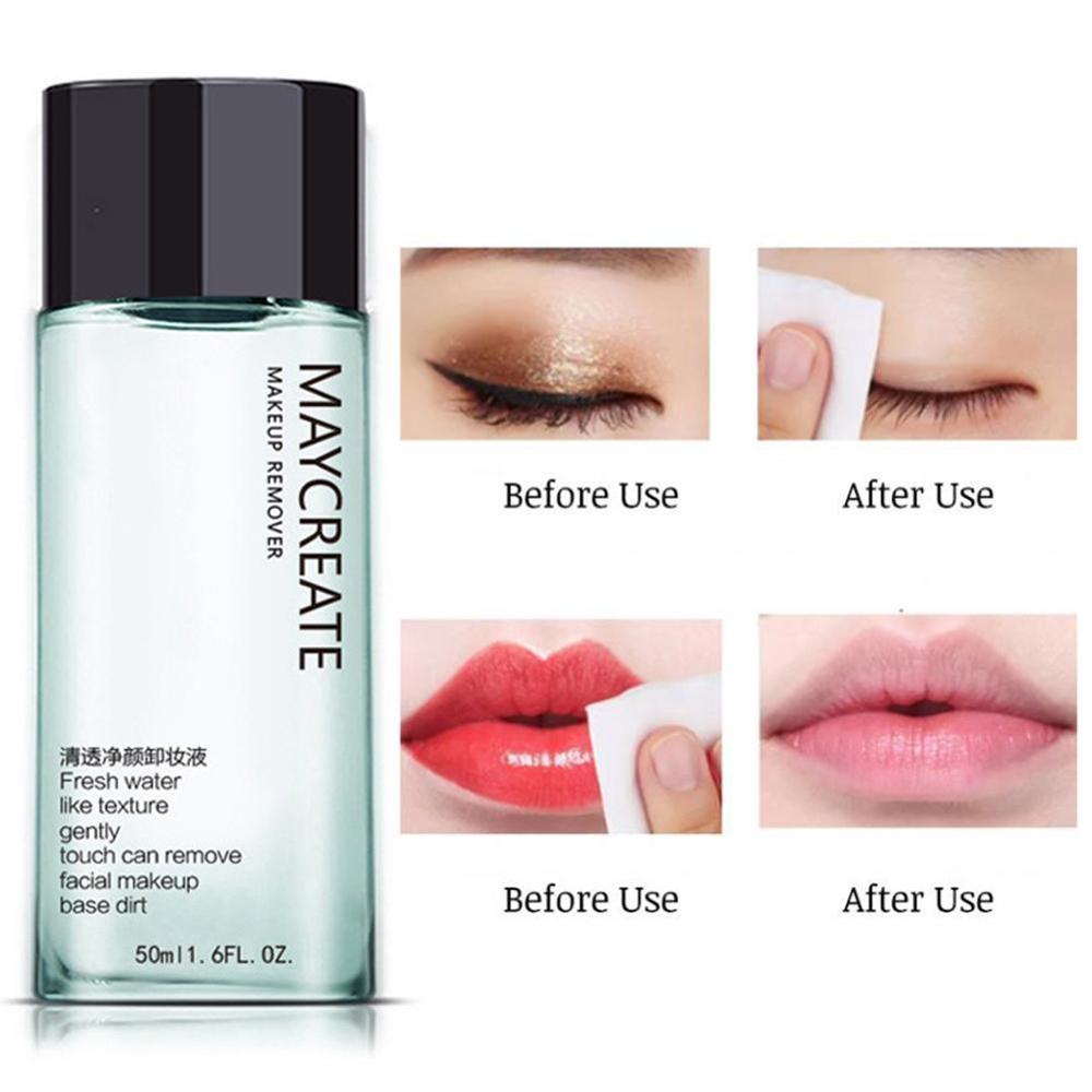 50ML Portable Makeup Remover cleansing Liquid Water Remover Care Gentle Lip Make-Up Eye Travel Face Skin S0T9