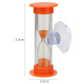 2min Plastic Hourglasses + Suction Cup Lightweight Children Gift Sandglass Timer for Household Kids Students Decoration