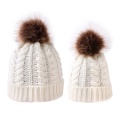 PatPat 2020 New Arrival Winter Knitted Hair Ball Hats for Mommy and Me Matching Hat Warm and Soft