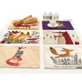 Animal Cartoon Fox Placemat For Dining Table Drink Coasters Flower Home Accessories Kitchen Printing Materials Cloth Mat Pad