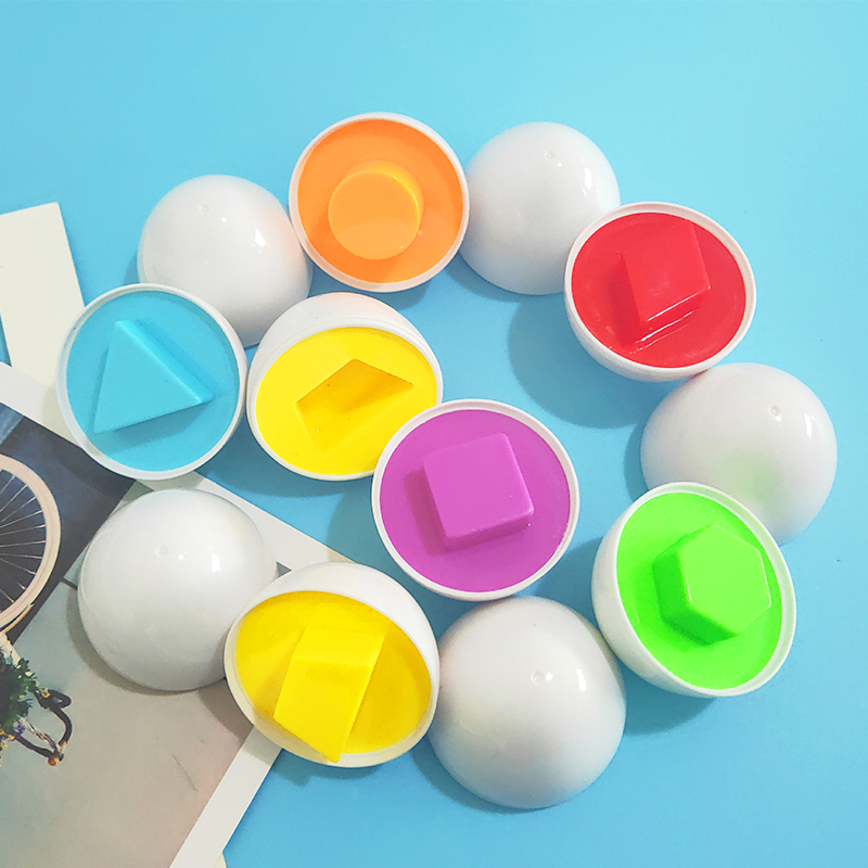 6Pcs Montessori Learning Education Math Toys Smart Eggs 3D Puzzle Game Mixed Shape Eggs Jigsaw Toys for Children Random Colors