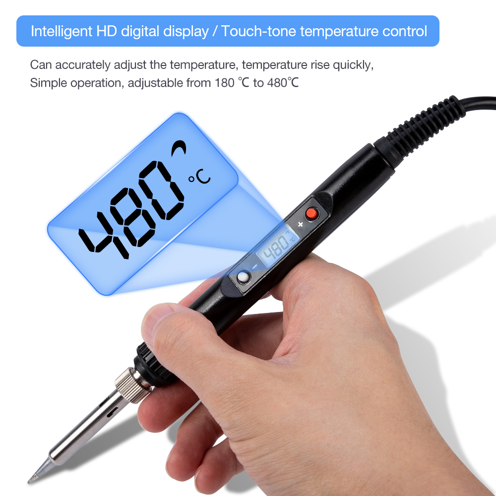 80w Soldering Iron Handheld Digital Multimeter Kit Adjustable Temperature Solder Tips 110v/220v Soldering Welding Repair Tool