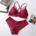 Women Lace Bra Sets Seamless Underwear Backless Sexy Panties Lingerie Set Padded Bralette Female Intimates