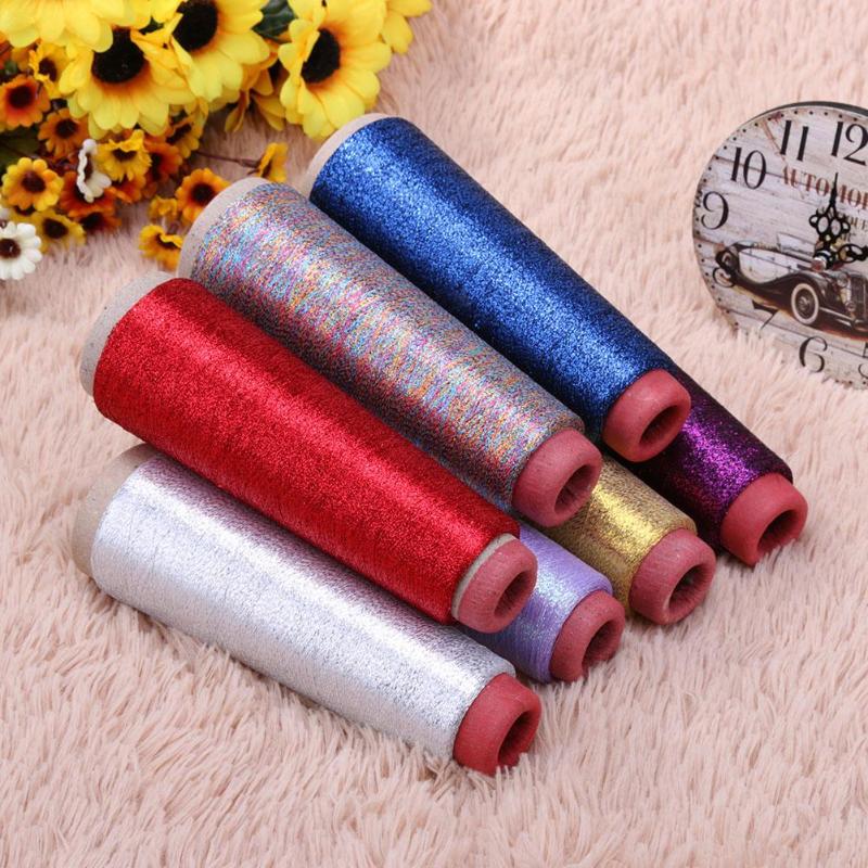 9 Color Sewing Thread Glitter Cross Stitch Yarn Sewing Thread Woven Embroidery Threads Knitting Silk Line Textile Metallic Yarn