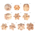 Kong Ming Luban Lock New Design IQ Brain Teaser Kong Ming Lock 3D Wooden Interlocking Burr Puzzles Game Toy For Adults Kids