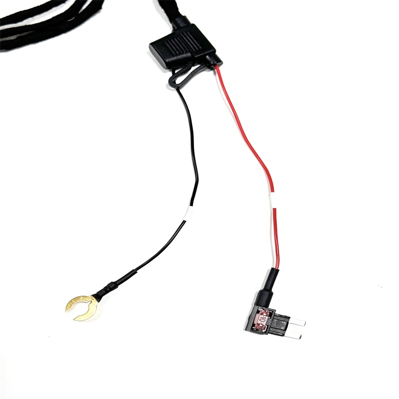 Automotive Fuse Tap Power Wiring Harness with Fork Terminal & BMW 2P Male Connector 1700mm