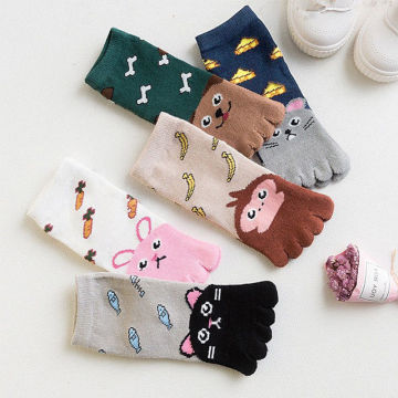 Emmababy Cute Baby Kids Girls Boys Cute Soft Five Fingers Cartoon Animal Socks Hosiery Toe Socks Ankle Socks