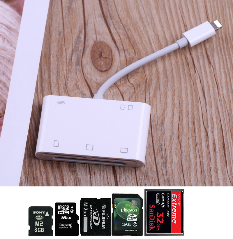 6in1 SD TF CF Card Reader Digital Camera Connection Kit OTG Adapter For iPhone 11 PRO X XS MAX XR 6 7 8 Plus For iPad iOS 12 13