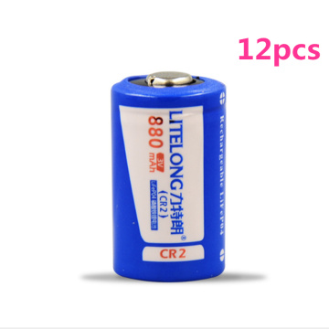 12pcs/lot High power 880mah 3V Cr2 rechargeable battery LiFePO4 lithium battery rangefinder camera battery