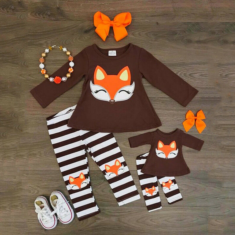 Emmababy Fox Baby Boy Girl Clothes set For Carton T-shirt Top Pants Trousers Outfit Newborn Infant Children Clothes Kid Clothing