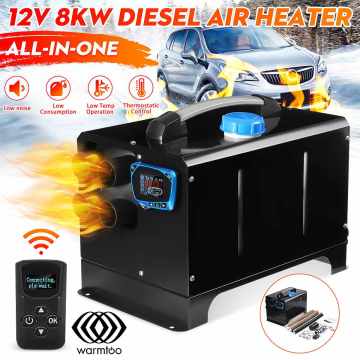 All in One Mini Diesel Air Heater Unit 8KW 12V Car Heater LCD Monitor Parking Heating Machine Tool For Car Truck Bus Boat RV