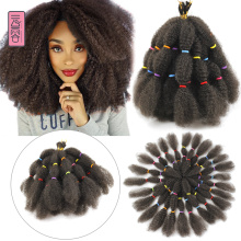 Yunrong Braid Hair 12Inches Afro Kinky Bulk Crochet Braiding 25Strands Synthetic Twist Hair For Black Woman