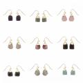 Ins irregular cut original stones Jewelry earring charm Crystal Gold Plated Natural Amethyst Faceted Post Stud Earrings