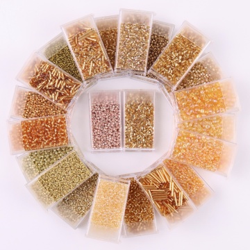 1 Box Gold Czech Glass Seed Beads Multi Design Delica Bead Bugles Tube For Charming DIY Bracelet Necklace Garments Accessories