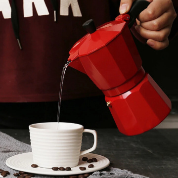 GURET Aluminum Moka Pot Maker Matte Textured Coffee Pot Heatable Italian Espresso Kettle Percolator Stove Cafe Tools