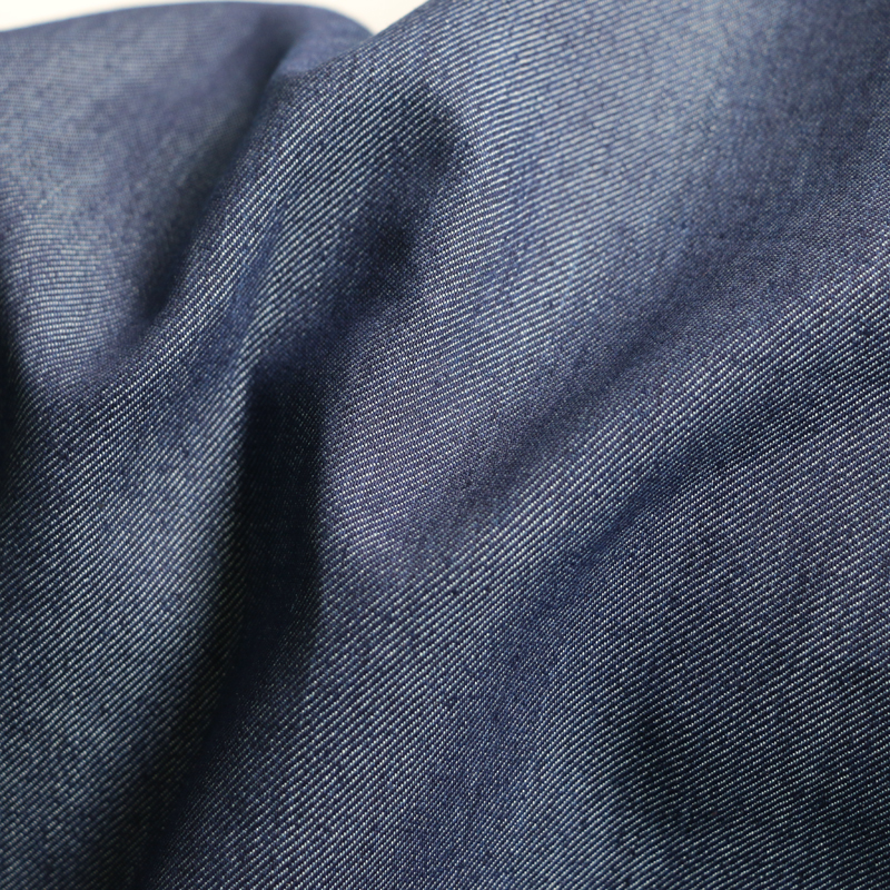 100cm*110cm soft silk cotton denim fabric natural jeans material navy blue