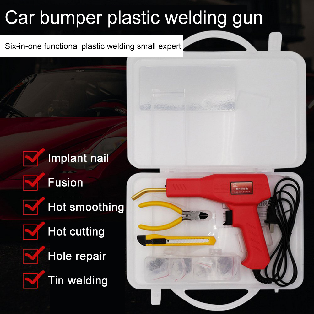 220V Hand Hold Plastic Welder Garage Tools PVC Plastic Repairing Machine Car Bumper Repair Hot Stapler Machine Staple Alloy