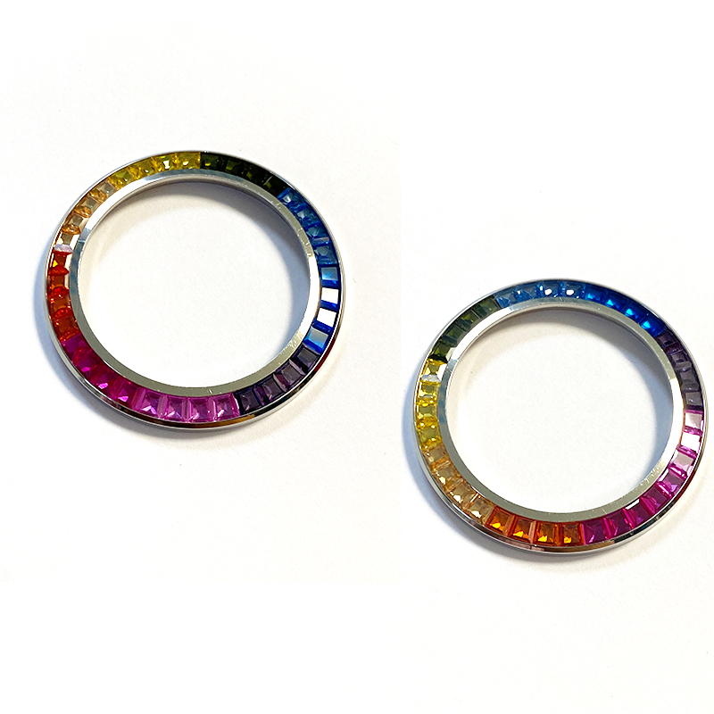 Rainbow stainless steel watch bezel for RLX