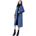 2020 Autumn And Winter New Woolen Coat Women's Plus Size 3XL Mid-Length Haze Blue Popular Over-The-Knee Suit Casual Coats Women