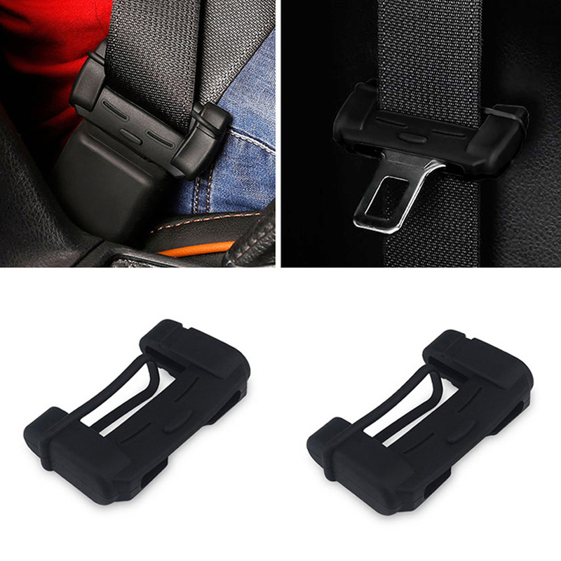 Universal Car Safety Belt Buckle Covers Padding Anti Scratch Silicon Seat Padding Interior Accessories Belt Buckle Protector