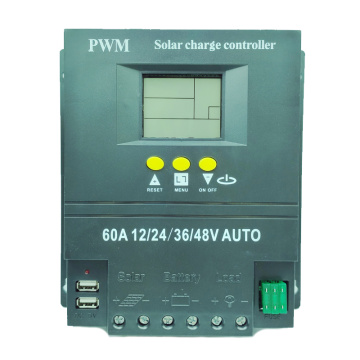 Solar PV Regulators 60A 12V 24V 36V 48V AUTO solar charger controller Solar PV Battery Charger with LCD Display Dual USB Output
