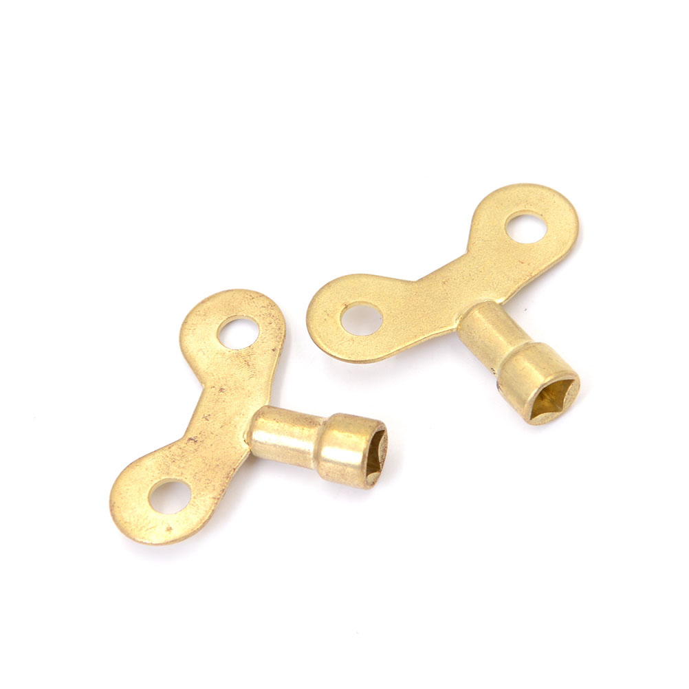 ZLinKJ 2pcs Solid Brass lock Special key for water tap Radiator Plumbing Bleed Key Square Socket Hole Water Tap Faucet Key