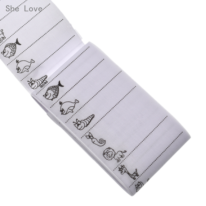 Chzimade 100pcs Animal Pattern Washable Iron on Name Labels Garment Fabric Tags Marker Set for Clothes Sewing