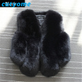 Cutyome Baby Girls Rabbit Fur Vest Jacket Fashion Children Black Sleeveless Faux Fur Bolero Coat 2017 Winter Kids Warm Waistcoat