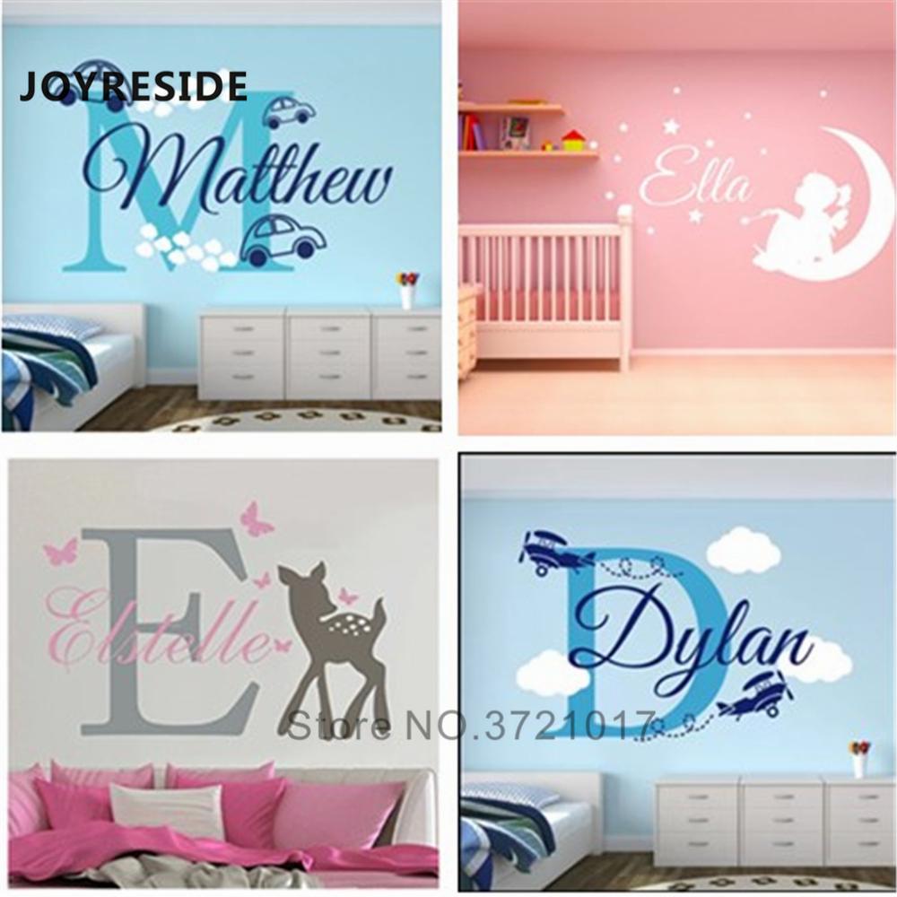 JOYRESIDE Personalized Names Wall Sticker Home Bedroom Custom Name Wall Decal Different Designs Choose Wall Sicker Vinyl WM001