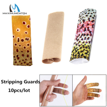 Maximumcatch 10pcs/lot Fly Fishing Line Stripping Guards Fish Skin Pattern Finger Protect Fishing Accessory