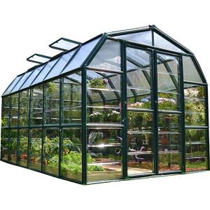 Aluminum frame greenhouse with pc roof glass garden