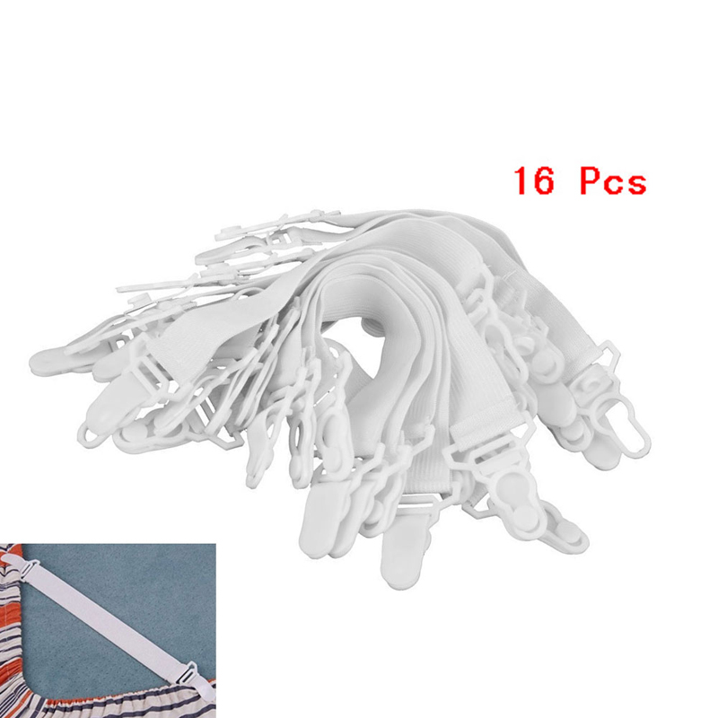 16 Pcs Bed Sheet Nylon Fasteners Clip Mattress Cover Elastic Grippers -15