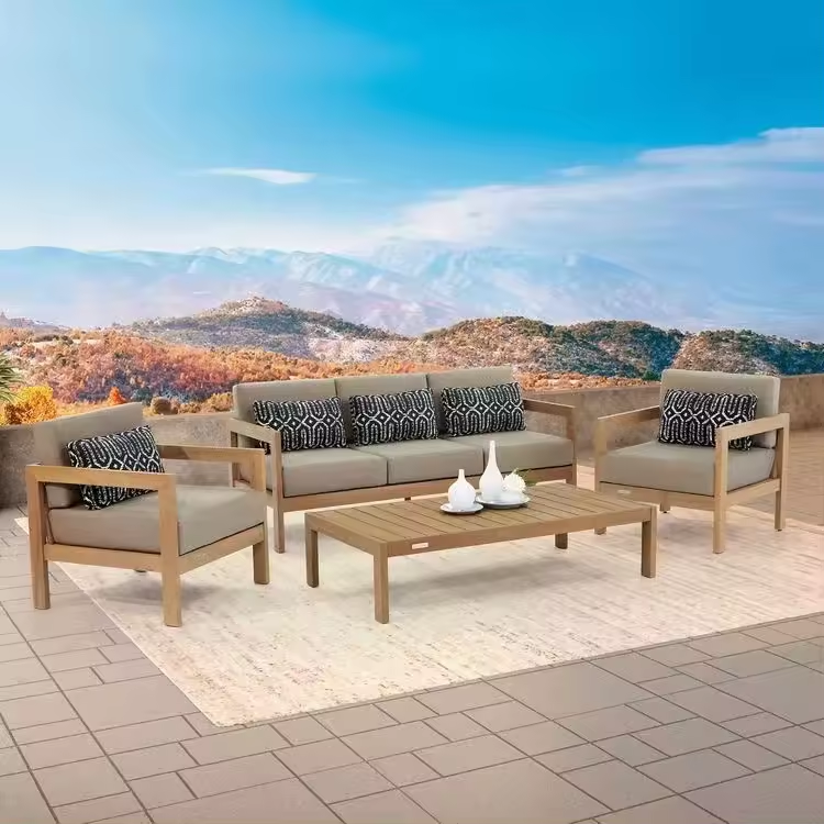 High-end Hotel Furniture Outdoor Sectional Sofa All Weather Wicker Furniture L Shape Garden Sofa Sets