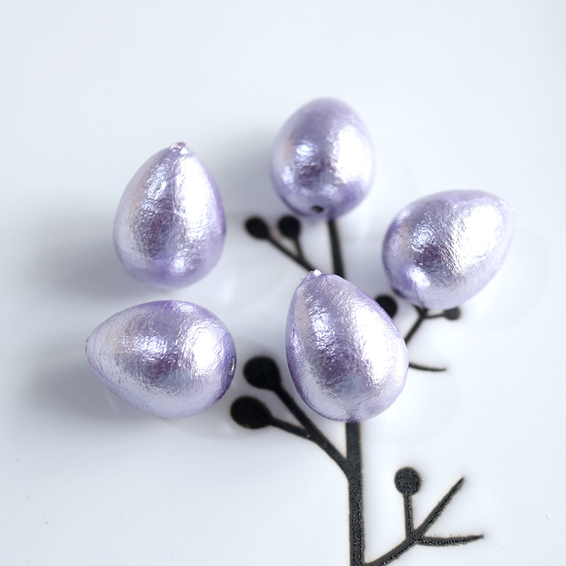 wholesale Japanese cotton pearl white grey purple water drop 14x18mm jewelry making DIY for women