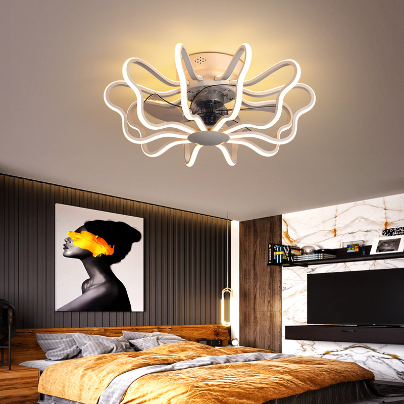 Modern Ceiling Fan with Lights Remote Control Ceiling Light Fan Lamp for Bedroom Dining Room 110v/220v LED Ceiling Fan lamp