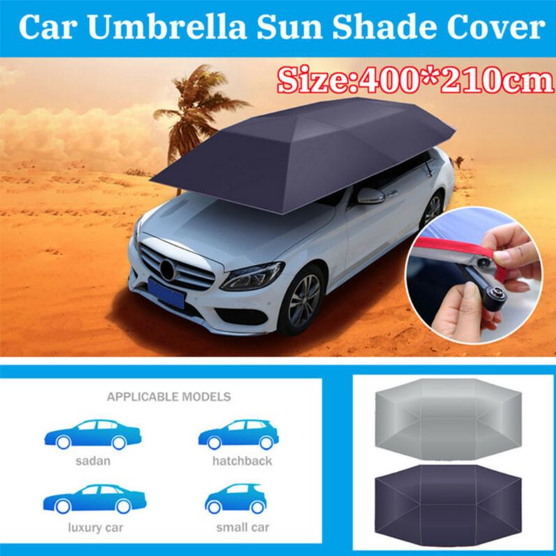 Outdoor Car Sunshade Tent Picnic Heat Insulation Awning Umbrella Vehicle Windproof Buttons Oxford Cloth Sun Shade Auto
