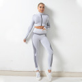 NORMOV Seamless Women Yoga Set Long Sleeve Crop Top High Waist Gym Leggings Sport Clothes Sport Suit Gym Suit Fitness Sets Sport