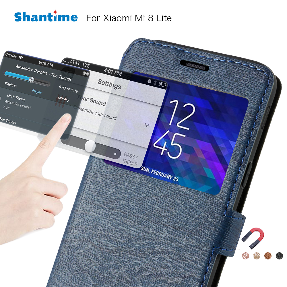 Pu Leather Phone Bag Case For Xiaomi Mi 8 Lite Flip Case For Xiaomi Mi A1 Mi 5X View Window Book Case Tpu Silicone Back Cover