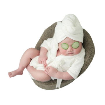 2021 High Quality Bathrobes Wrap Newborn Photography Props Baby Photo Shoot Accessories Soft Flannel Bath Towel Set