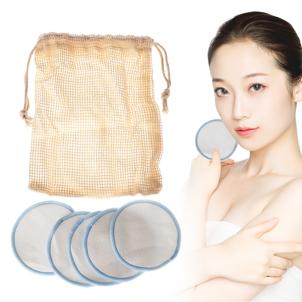 5/10/20pcs Bamboo Cotton Makeup Remover Pads Reusable Three Layers Washable Facial Cleansing Wipe Pads Makeup Beauty Tools